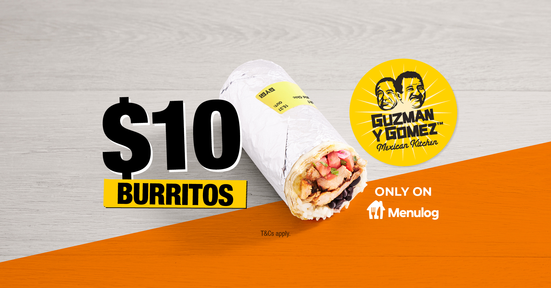 10 GYG Burritos on Menulog Guzman y Gomez